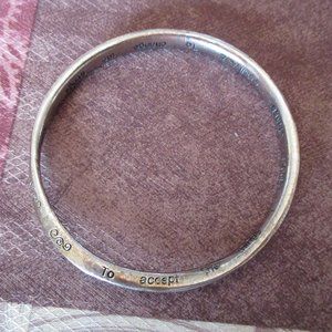 Silver Tone Serenity Bangle Bracelet